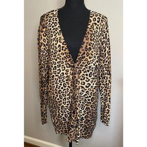 Chico’s animal print 5 button cardigan sweater size XL/16